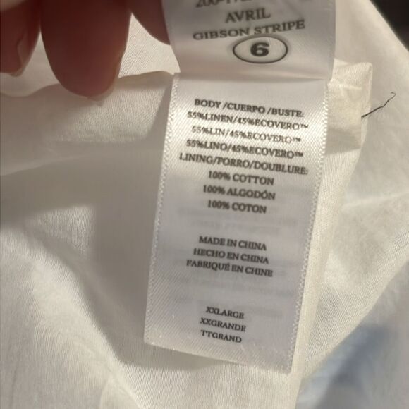 RAILS Avril Dress Size XXL Gibson Stripe Linen Blend 100% cotton Lining Midi New - Picture 15 of 16